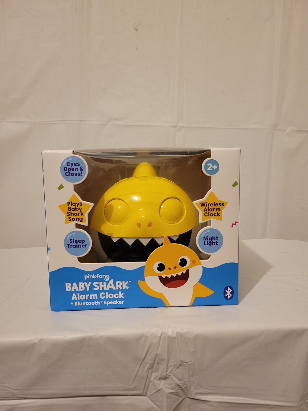 Pinkfong Baby Shark Yellow Alarm Clock with Bluetooth Speaker